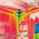Infrared images show that air leaks are common in exterior room corners.
